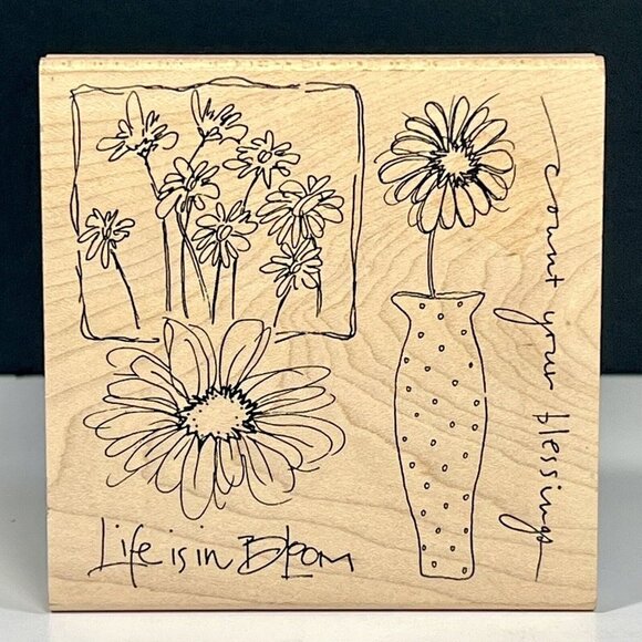 Life is in Bloom Count Your Blessings Rubber Mounted Stamp # JB3301 PrintWorks - Picture 1 of 9